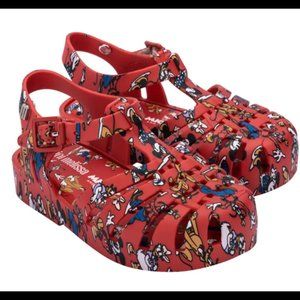 Mini Melissa Sandals T-Strap Fruit Scented PVC Red Mickey & Friends Toddler 7